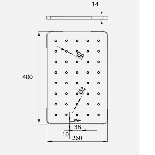 Kích thước thớt inox Kluger KCB-131FS