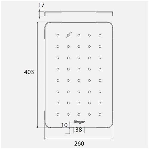 Kích thước thớt inox Kluger KCB-132FS