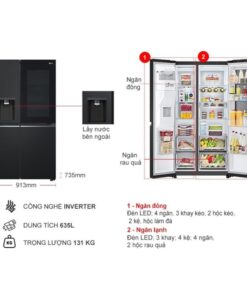 Kích thước tủ lạnh LG Inverter 635L GR-X257BL ALBPEVN