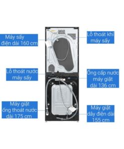 Mặt sau tháp giặt sấy LG WT1410NHB APBPEVN