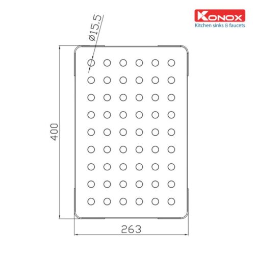 Kích thước thớt lỗ inox Konox Cutting Board CB04