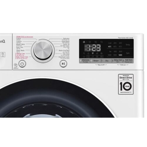 Bảng điều khiển máy giặt sấy LG giặt 8.5 kg - sấy 5 kg FV1408G4W