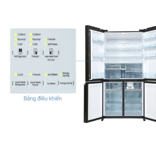 Tủ lạnh 4 cánh Inverter 569 lít Hitachi WB640PGV1 GMG 9 Bảng điều khiển tủ lạnh 4 cánh Inverter 569 lít Hitachi WB640PGV1 GMG