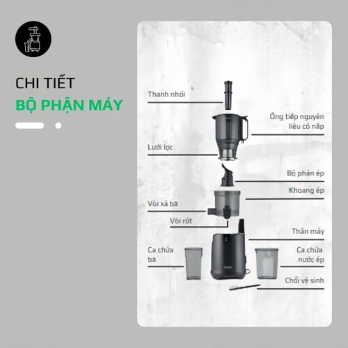 Chi tiết máy ép chậm CASO SJW 600 XL