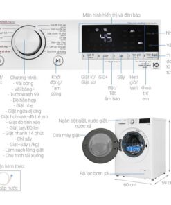 Chi tiết máy giặt sấy LG giặt 11 kg - sấy 7 kg FV1411D4W