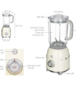 Chi tiết máy xay sinh tố Smeg BLF01CREU màu kem