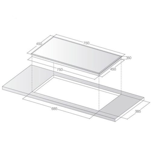 Kích thước bếp từ đôi Lorca LCI 809 Pro lắp âm