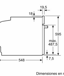 Kích thước lò nướng âm tủ 71L Bosch HBG7241B1