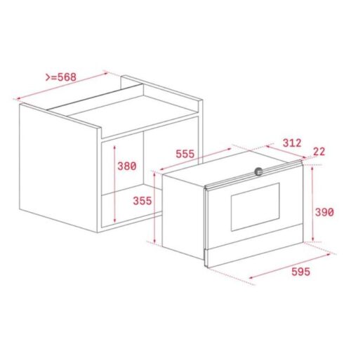 Kích thước lò vi sóng kết hợp nướng Teka MAESTRO ML 8220 BIS L BK 112030001