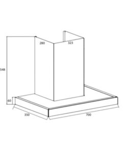 Kích thước máy hút mùi áp tường Canzy CZ D70S35
