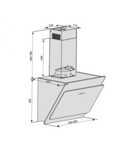Kích thước máy hút mùi Lorca TA 6008CM-90