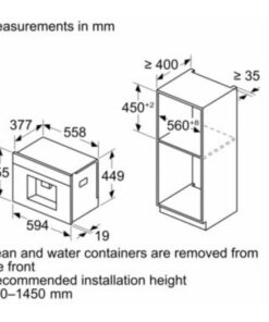 Kích thước máy pha cà phê tự động Siemens CT918L1D0