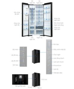 Kích thước tủ lạnh 2 cánh side by side 573 lít Hitachi SX800GPGV0 GBK