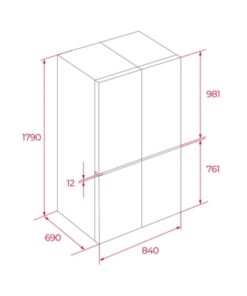 Kích thước tủ lạnh 4 cánh side by side 487 lít Teka MAESTRO RMF 74830 DSS 113430041