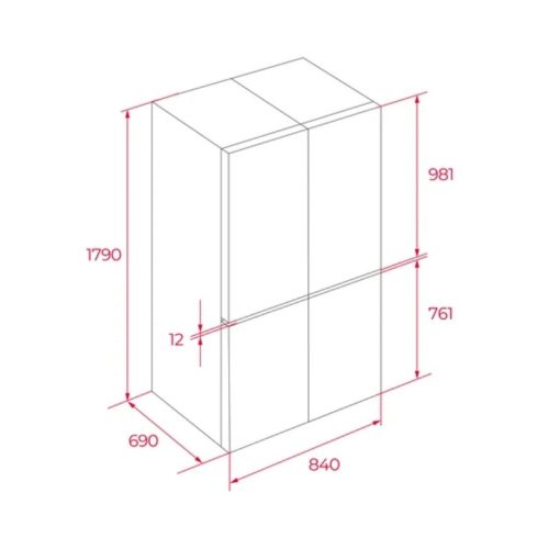 Tủ lạnh 4 cánh side by side 487 lít Teka MAESTRO RMF 74830 DSS 113430041 9 Kích thước tủ lạnh 4 cánh side by side 487 lít Teka MAESTRO RMF 74830 DSS 113430041