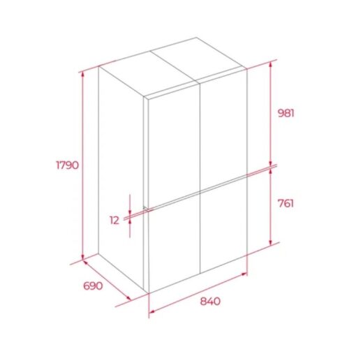 Kích thước tủ lạnh 4 cánh side by side 487 lít Teka MAESTRO RMF 74830 DSS 113430041