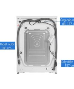 Mặt sau máy giặt sấy LG giặt 11 kg - sấy 7 kg FV1411D4W
