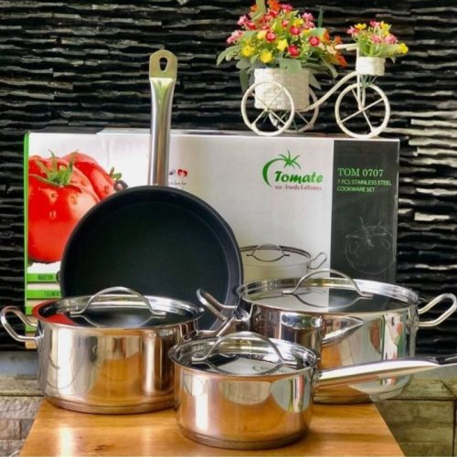 Bộ nồi Inox Tomate TOM 0707 5 anh bo noi inox tomate tom 0707
