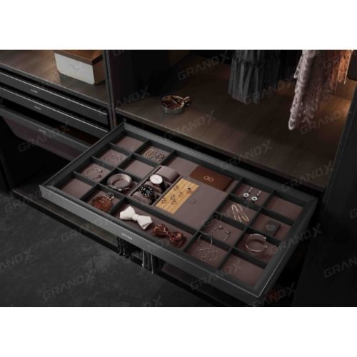 Ảnh ngăn kéo đồ trang sức bọc da cao cấp GrandX XM.80C