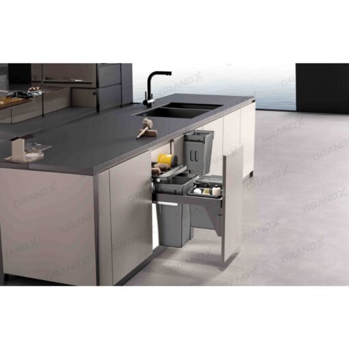 Ảnh thùng rác đôi cánh kéo âm tủ GrandX XW.D40