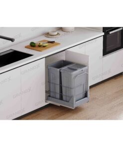 Ảnh thùng rác đôi cỡ lớn lắp âm tủ cánh kéo GrandX XW.D40M