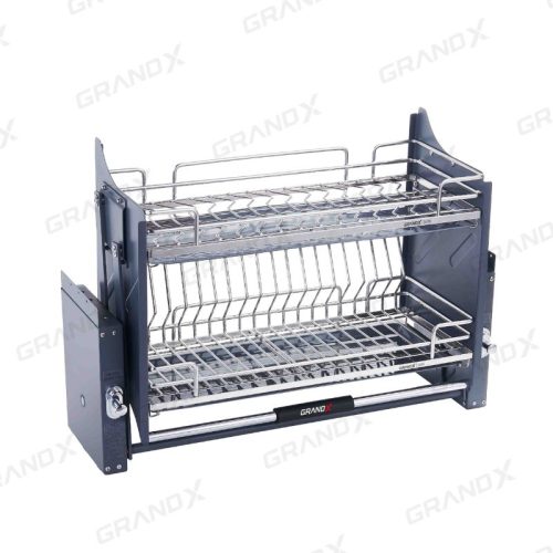 Giá bát đĩa nâng hạ nan Oval SUS304 Grandx XL.70M2