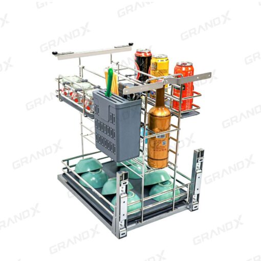 Giá dao thớt gia vị nan oval GrandX XK.35M2