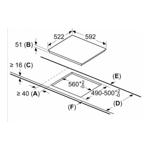 Bếp từ Bosch 3 vùng nấu PIJ631HC1E lắp âm 7 Kích thước bếp từ Bosch 3 vùng nấu PIJ631HC1E lắp âm