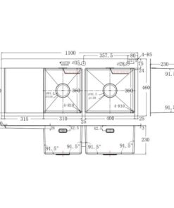 kich thuoc chau rua bat inox 2 ho faster fs 11046hls