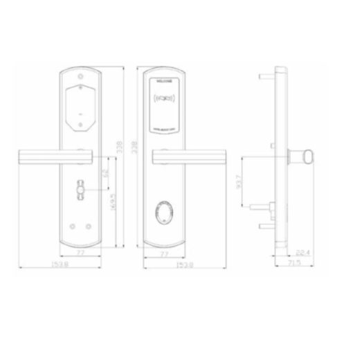 Khóa điện tử Hyundai HY-HL04 Black 5 Kích thước khóa điện tử Hyundai HY-HL04 Black