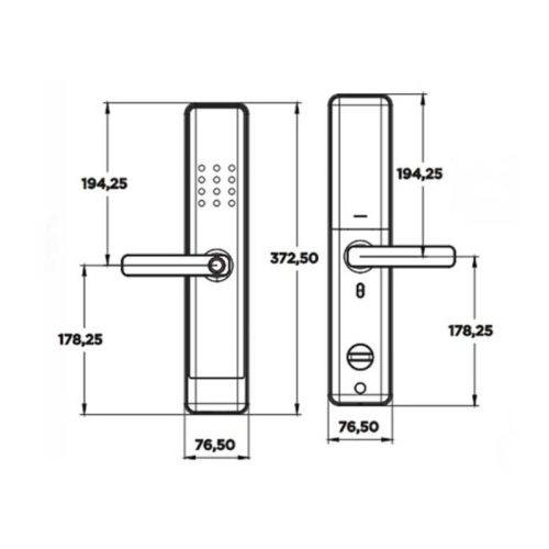 Khóa điện tử Hyundai HY-SL007 Rose Gold 5 Kích thước khóa điện tử Hyundai HY-SL007 Rose Gold