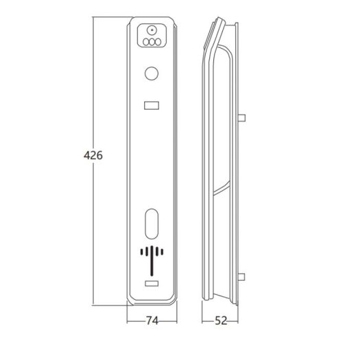 Khóa điện tử Hyundai HY-SLA808 Amber Gold 5 Kích thước khóa điện tử Hyundai HY-SLA808 Amber Gold