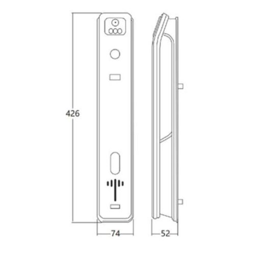 Khóa điện tử Hyundai HY-SLA808F Amber Gold 5 Kích thước khóa điện tử Hyundai HY-SLA808F Amber Gold
