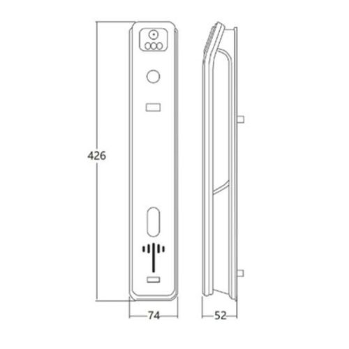 Khóa điện tử Hyundai HY-SLA808F Black 5 Kích thước khóa điện tử Hyundai HY-SLA808F Black