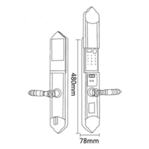 Khóa điện tử Hyundai HY-SLC8817 BRONZE 7 Kích thước khóa điện tử Hyundai HY-SLC8817 BRONZE