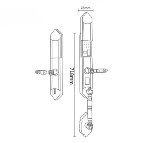 Khóa điện tử Hyundai HY-SLC8818 GOLD 5 Kích thước khóa điện tử Hyundai HY-SLC8818 GOLD