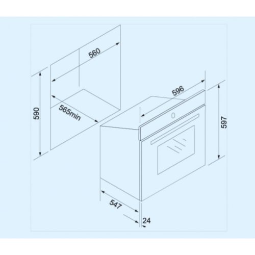 Lò nướng âm tủ 64L Tomate TOM 234 5 kich thuoc lo nuong am tu 64l tomate tom 234