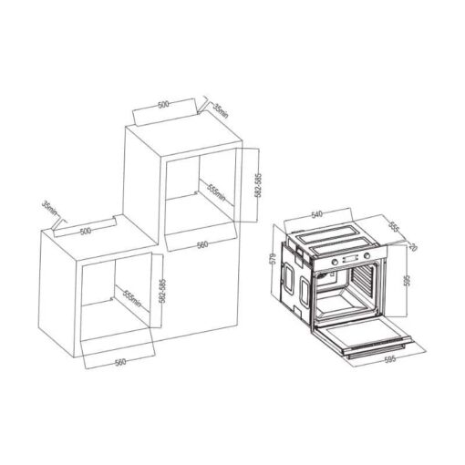 Lò nướng âm tủ 72L Faster FS OV7412MB - Ảnh 2