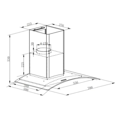 Máy hút mùi áp tường Faster FS 3388-70B - Ảnh 2