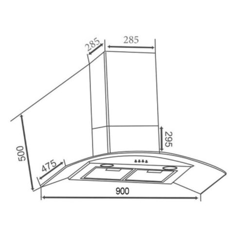 Máy hút mùi áp tường Faster FS 3388-90B - Ảnh 2