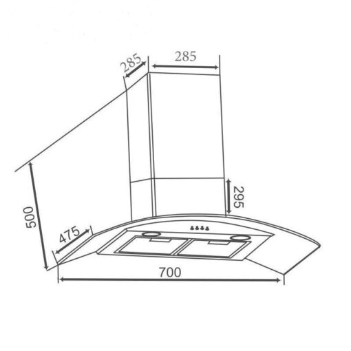 Máy hút mùi áp tường Faster FS 3570-BL - Ảnh 2