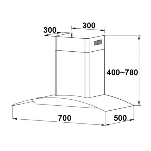 Máy hút mùi áp tường Faster FS 3588-70BL 5 kich thuoc may hut mui ap tuong faster fs 3588 70bl