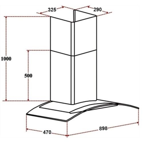 Máy hút mùi áp tường Faster FS 3588-90BL 5 kich thuoc may hut mui ap tuong faster fs 3588 90bl