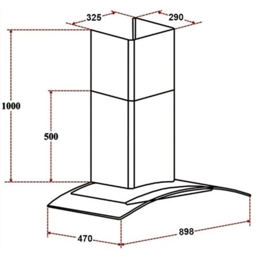 Máy hút mùi áp tường Faster FS 3588-90BL - Ảnh 2