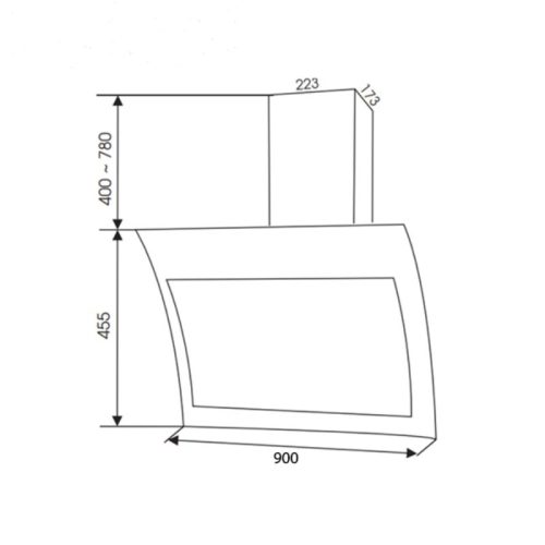 Máy hút mùi áp tường Faster FS 3689WN/BN-90 5 kich thuoc may hut mui ap tuong faster fs 3689wn bn 90