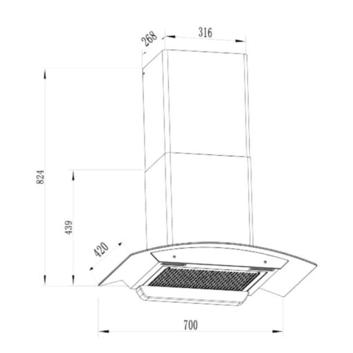 Máy hút mùi áp tường Faster FS CH750S - Ảnh 2