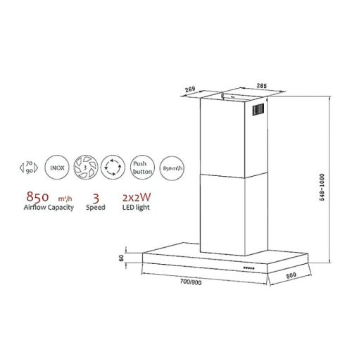 kich thuoc may hut mui tomate tom 3023‐90