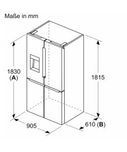 Kích thước tủ lạnh 4 cánh 574 lít Bosch KFI96AXEA