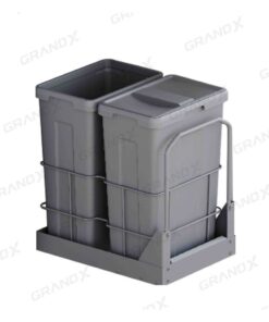 Thùng rác đôi cỡ lớn lắp âm tủ cánh kéo GrandX XW.D40M