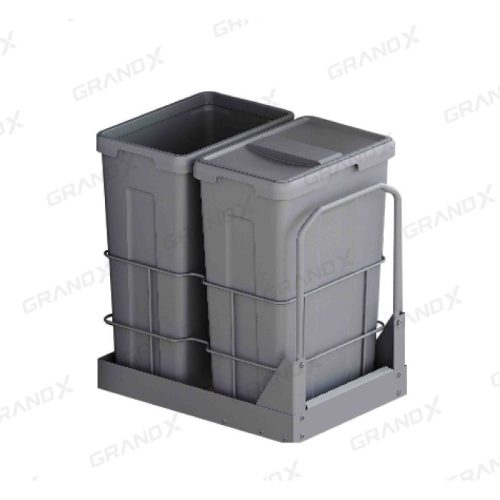 Thùng rác đôi cỡ lớn lắp âm tủ cánh kéo GrandX XW.D40M